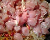 A picture of step 3 of saffron chicken (Kesar Murgh) my spin on it.