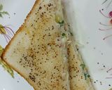 A picture of step 4 of Bread vegetable Sandwich for kids.