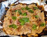 Foto del paso 4 de la receta: Rollo de Plátano frito relleno de puré de salmón, hierbas aromáticas y jamón Serrano