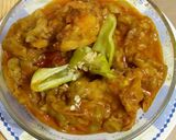 A picture of step 7 of Ridge Gourd with chicken (Tori)by Nancy.