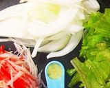 A picture of step 1 of Lettuce and Crabstick Ginger Soup.