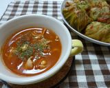 A picture of step 10 of Cabbage Rolls Simmered in Tomato Soup.