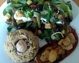 A picture of step 5 of sig's Green salad with Caesar dressing.