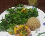 A picture of step 1 of Tilapia with mango salsa.