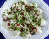 A picture of step 8 of Dahi Poori.