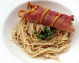A picture of step 4 of Carbonara Mushroom Linguine.