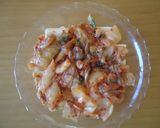 A picture of step 4 of Atsuage (Thick Fried Tofu) and Kimchi Cheese Bake with Gochujang (Korean Hot Pepper Paste).