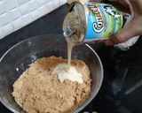 A picture of step 3 of Biscuits Meethi (Swiss roll style).