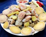 Hình bước làm 1 của món Pín Bò Hấp Gừng