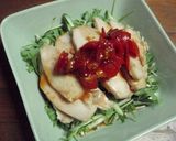 A picture of step 4 of Boiled Chicken with Spicy Hot Tomato Ponzu Sauce.
