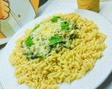 صورة لخطوة 3 من وصفة مكارونة بالسبانخ وكريمة☘️