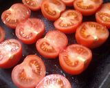 A picture of step 2 of Vickys Tomato & Onion Polenta Cake w Bean Salad, GF DF EF SF NF.
