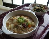 A picture of step 5 of Macrobiotic Recipe: Brown Rice Gruel with lots of Veggies.