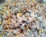 A picture of step 6 of Corn egg parmesaen cheese with chick peas.