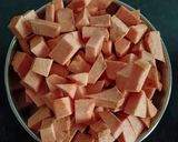 A picture of step 1 of Suran nu shak/ Vrat ki subji.