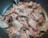 A picture of step 4 of Stamina Building Garlic Shoots & Pork Belly Miso Stir-fry.