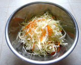 A picture of step 2 of Macaroni Salad with Julienned Cabbage.