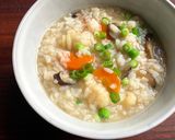 A picture of step 6 of Zōsui (Rice Soup) with Dumplings.