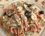 Foto del paso 5 de la receta: Pasta de calabacín en salsa alfredo con pollo y champiñones