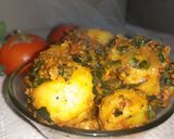 A picture of step 6 of Aaloo methi.
