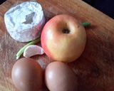 A picture of step 1 of Sig's Cheese and Apple Omelette.