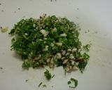 A picture of step 4 of Tsukune-style Chicken Patties with Asparagus.