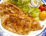 A picture of step 4 of Sautéed Pork with Mirin and Mustard.