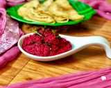 A picture of step 6 of Beetroot coconut chutney.