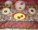 A picture of step 5 of Gulab jamun with Rabri rose flavour and in butter scotch, vanilla, rajbhog flavour.