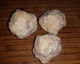 A picture of step 9 of Double Cheese and Bacon Centered, Crumbed Meatballs.