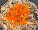 Foto del paso 4 de la receta Paella Mixta de Carne, Langostinos y Champiñones Riquísima