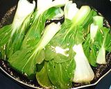 A picture of step 1 of Ground Chicken Wrapped in Bok Choy.