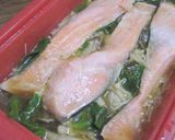 A picture of step 5 of Easy Microwave-Steamed Salmon and Mushrooms in a Silicone Steamer.