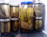 A picture of step 1 of Hot bathed dill pickles 24hr.