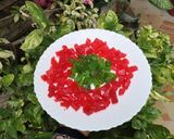 A picture of step 6 of Tutti frutti made from water melon peels/rind.
