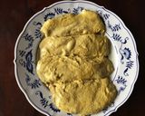 A picture of step 2 of California Farm Seitan Mock Chicken in Orange Sauce.