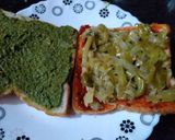 A picture of step 2 of Cabbage toast.