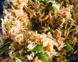 A picture of step 3 of Schewan rice.