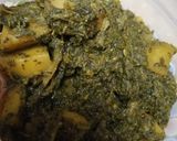 A picture of step 3 of Aloo Palak.