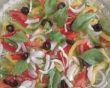 A picture of step 23 of Spinach Hummus Thin Crust Pizza with Hummus Salad.
