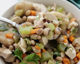 A picture of step 6 of Creamy Chicken and Dumplings with Fresh Field Peas and Veggies.