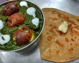 A picture of step 4 of Palak paneer kofta curry.