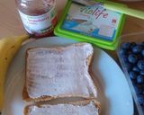 A picture of step 2 of Vickys 'Star-Spangled Banner' Toast, 4th of July Kids Breakfast.