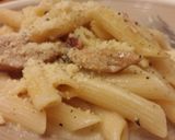 A picture of step 7 of My Chicken-Bacon Alfredo (egg-free).