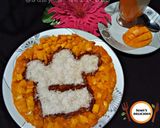 A picture of step 7 of Date,coconut,mango,mango salat.