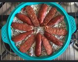 Une image de l'étape 3 de Quiche quinoa chorizo tomate et bleu d Auvergne.