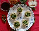 A picture of step 4 of नूडल्स बास्केट विद मटर चाट.