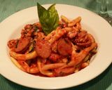 A picture of step 9 of Sausage and Turkey Tri-Coloured Pasta.