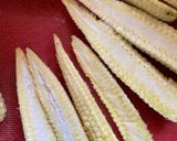 A picture of step 1 of Crispy Chilli Baby Corn.