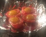 A picture of step 3 of Eggs in Roasted Roma Tomatoes.
